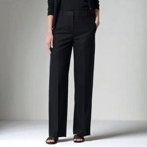 J.CREW Tall Linen-Blend Remy High Rise Wide-Leg Pant 10T Black NWT B22